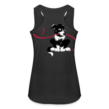 Bordercollie Love - Frauen Tank Top atmungsaktiv - Schwarz - Hinten - Zoe (177cm)