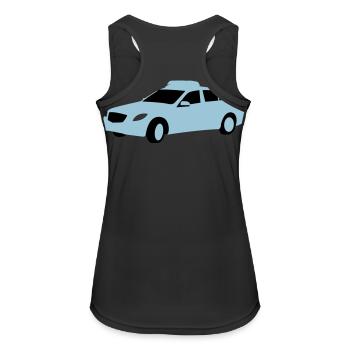 polizei - Frauen Tank Top atmungsaktiv - Schwarz - Hinten - Zoe (177cm)