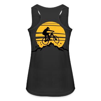 Sport - Fahrrad Downhill Biken Sonne Berge - Frauen Tank Top atmungsaktiv - Schwarz - Hinten - Zoe (177cm)