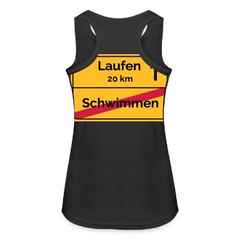 Ortsschild Schwimmen Laufen Sprintdistanz - Frauen Tank Top atmungsaktiv - Schwarz - Hinten - Zoe (177cm)