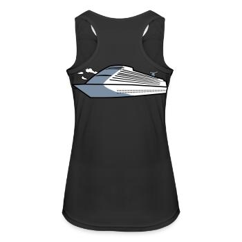 Vacances de croisière bateau mer - Débardeur respirant Femme - noir - Dos - Zoe (177cm)