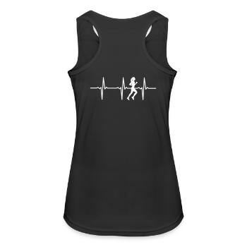 Heartbeat Running - Frauen Tank Top atmungsaktiv - Schwarz - Hinten - Zoe (177cm)