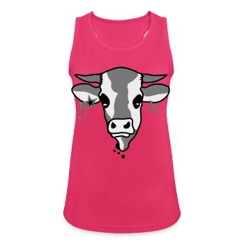 La tête d'une vache - Débardeur respirant Femme - fuchsia - Devant - Zoe (177cm)