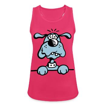 Knuffiges Hündchen - Frauen Tank Top atmungsaktiv - Fuchsia - Vorne - Zoe (177cm)