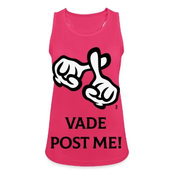 Vade Post Me ! (Croix / Bible / Religion / 2C) - Débardeur respirant Femme - fuchsia - Devant - Zoe (177cm)
