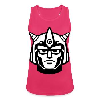 Doomforge Roboter Gesichtshelm - Frauen Tank Top atmungsaktiv - Fuchsia - Vorne - Zoe (177cm)