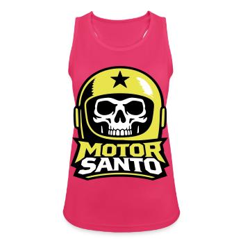 Motor Santo Skull Logo - Women's Breathable Tank Top - fuchsia - Front - Zoe (177cm)