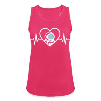 Astronaut Heart Cosmos Weltraumhelm - Frauen Tank Top atmungsaktiv - Fuchsia - Vorne - Zoe (177cm)