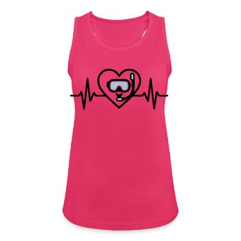 Heart Diving – Passion for the Sea - Women's Breathable Tank Top - fuchsia - Front - Zoe (177cm)