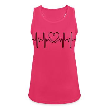 ECG des battements de cœur - Débardeur respirant Femme - fuchsia - Devant - Zoe (177cm)