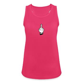 fuck you finger mittelfinger - Women's Breathable Tank Top - fuchsia - Front - Zoe (177cm)