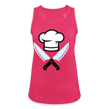 Chef's Hat Knife Logo - Women's Breathable Tank Top - fuchsia - Front - Zoe (177cm)