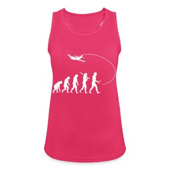 Evolution des Piloten - Frauen Tank Top atmungsaktiv - Fuchsia - Vorne - Zoe (177cm)