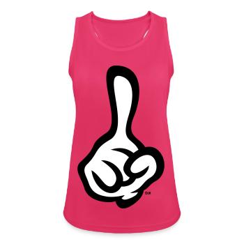 Erhobener Zeigefinger (Finger / Rechte Hand / 2C) - Frauen Tank Top atmungsaktiv - Fuchsia - Vorne - Zoe (177cm)