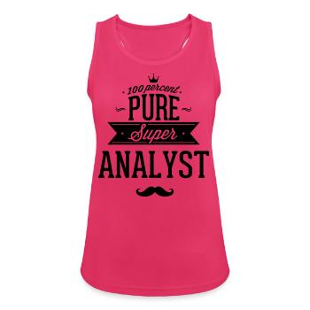 100 percent pure super analyst - Frauen Tank Top atmungsaktiv - Fuchsia - Vorne - Zoe (177cm)