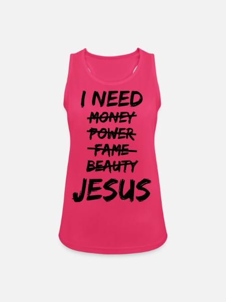 I need Jesus - Women's Breathable Tank Top - fuchsia