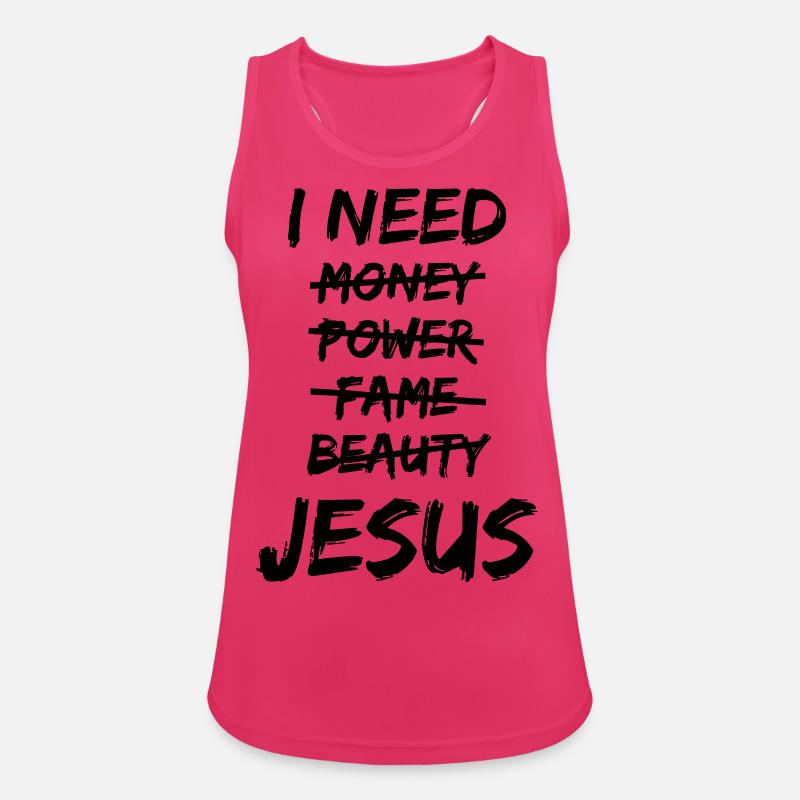I need Jesus - Women's Breathable Tank Top - fuchsia