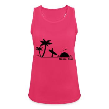 Costa Rica. - Frauen Tank Top atmungsaktiv - Fuchsia - Vorne - Zoe (177cm)