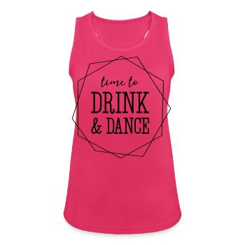 Zeit zum Trinken - Frauen Tank Top atmungsaktiv - Fuchsia - Vorne - Zoe (177cm)