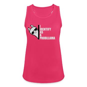 I Identify As A Probllama Cool Lama Problem Spruch - Women's Breathable Tank Top - fuchsia - Front - Zoe (177cm)