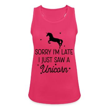 Einhorn - Frauen Tank Top atmungsaktiv - Fuchsia - Vorne - Zoe (177cm)