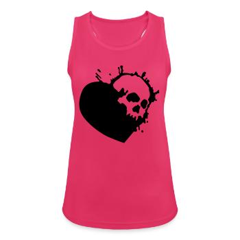 skull heart - Frauen Tank Top atmungsaktiv - Fuchsia - Vorne - Zoe (177cm)