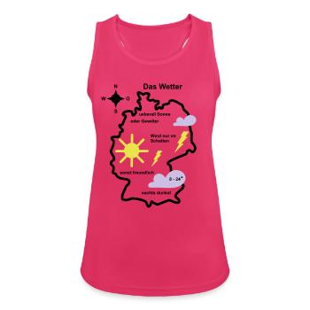 Wetterkarte Wetter Deutschland - Frauen Tank Top atmungsaktiv - Fuchsia - Vorne - Zoe (177cm)