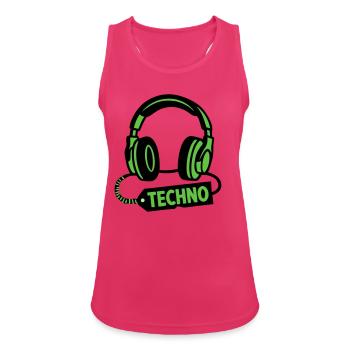 DJ Headphones Techno Rave Festival Producer - Women's Breathable Tank Top - fuchsia - Front - Zoe (177cm)