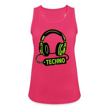 DJ Headphones Producteur du festival techno rave - Débardeur respirant Femme - fuchsia - Devant - Zoe (177cm)