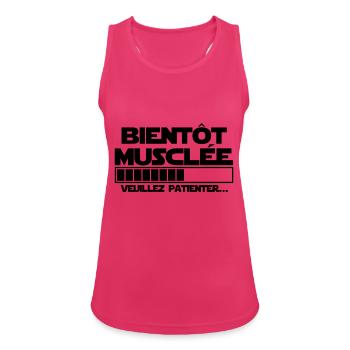 bientôt musclée - Débardeur respirant Femme - fuchsia - Devant - Zoe (177cm)