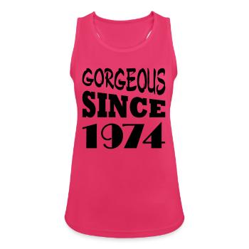 Gorgeous since 1974 - Frauen Tank Top atmungsaktiv - Fuchsia - Vorne - Zoe (177cm)
