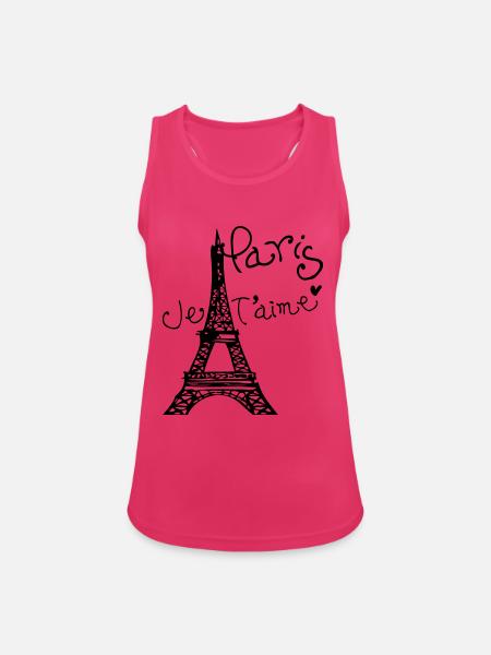 Paris Je T'aime Tour Eiffel - Débardeur respirant Femme - fuchsia