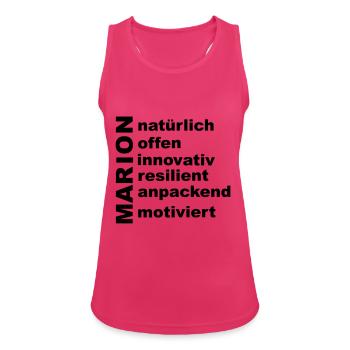Marion - Ein ganz spezielles Design nur für Marion - Frauen Tank Top atmungsaktiv - Fuchsia - Vorne - Zoe (177cm)