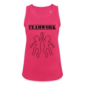 teamwork_01 - Frauen Tank Top atmungsaktiv - Fuchsia - Vorne - Zoe (177cm)