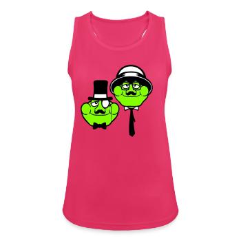 2 Frösche Sir Herren reich Monokel Brille Zylinder - Frauen Tank Top atmungsaktiv - Fuchsia - Vorne - Zoe (177cm)