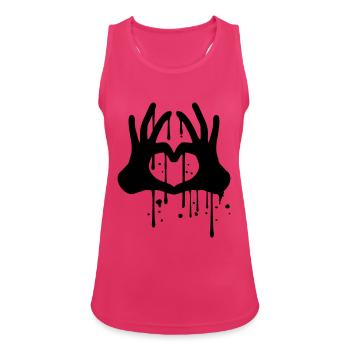 drops graffiti spray color 2 haende paar team ha - Women's Breathable Tank Top - fuchsia - Front - Zoe (177cm)