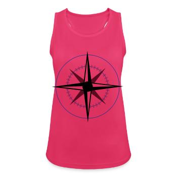 Boussole nord sud ouest est cadeau idée - Débardeur respirant Femme - fuchsia - Devant - Zoe (177cm)