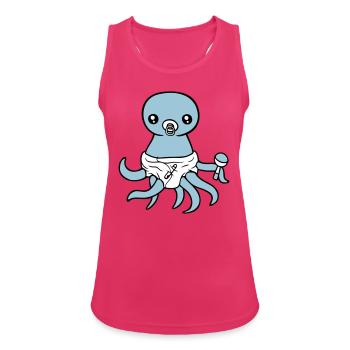 Octopus Baby Rattle Diaper Pacifier Child Born - Women's Breathable Tank Top - fuchsia - Front - Zoe (177cm)