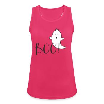 Boo – Lustiges Geist Halloween Design - Frauen Tank Top atmungsaktiv - Fuchsia - Vorne - Zoe (177cm)