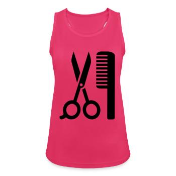 Friseur - Frauen Tank Top atmungsaktiv - Fuchsia - Vorne - Zoe (177cm)