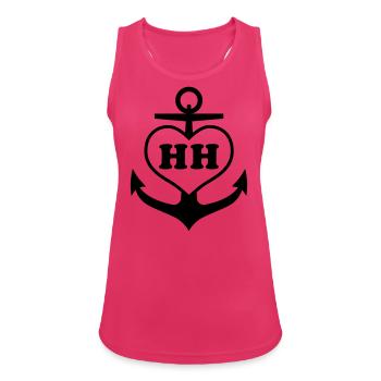 Ancre + coeur HH 1c - Débardeur respirant Femme - fuchsia - Devant - Zoe (177cm)