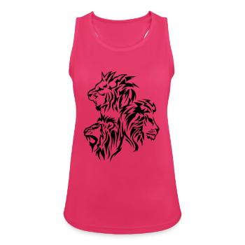 lion tribal tatouage dessin 14030 - Débardeur respirant Femme - fuchsia - Devant - Zoe (177cm)