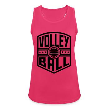 Volleyball (blason) - Débardeur respirant Femme - fuchsia - Devant - Zoe (177cm)
