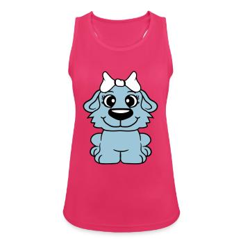Dog Girl Cute Bow Female Woman Girl - Women's Breathable Tank Top - fuchsia - Front - Zoe (177cm)