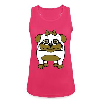 chien carlin fille jolie arc femme femme - Débardeur respirant Femme - fuchsia - Devant - Zoe (177cm)