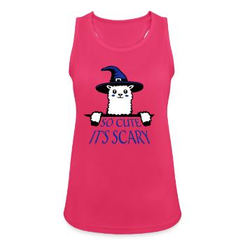 So cute it's scary llama witch hat Halloween saying - Women's Breathable Tank Top - fuchsia - Front - Zoe (177cm)