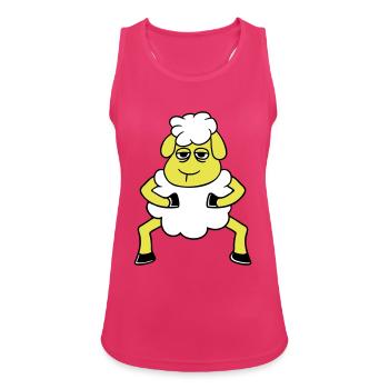 mouton fatigué s’ennuyer regard mouton se tient mignon - Débardeur respirant Femme - fuchsia - Devant - Zoe (177cm)