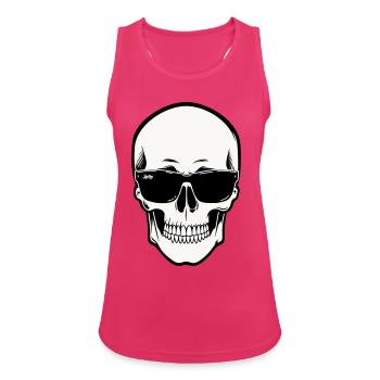 Skeleton with Sunglasses in Monochrome - Women's Breathable Tank Top - fuchsia - Front - Zoe (177cm)