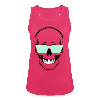 Color-Adjustable Sunglasses Smile Skull - Women's Breathable Tank Top - fuchsia - Front - Zoe (177cm)