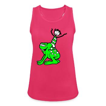 2 Freunde Frosch Junge Reiten Team Kröte Lustig - Frauen Tank Top atmungsaktiv - Fuchsia - Vorne - Zoe (177cm)